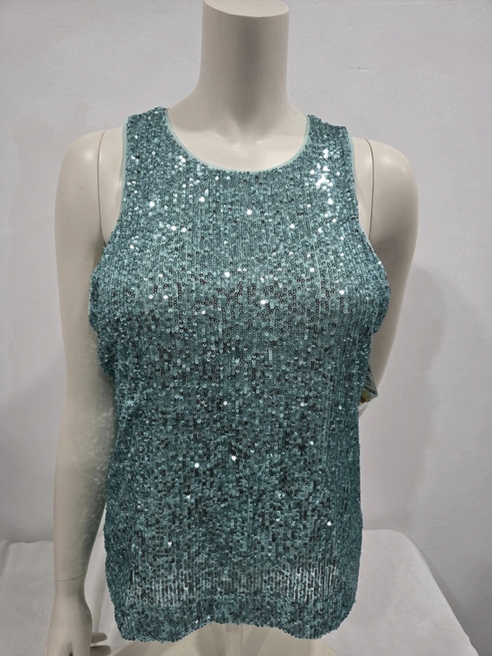 Sequin Tank Top in Blue NWT
